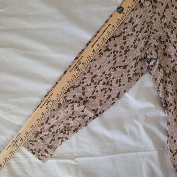 Liz & Co. Pink Tan Brown Womens Long Sleeve Button Blouse XL - Picture 15 of 15